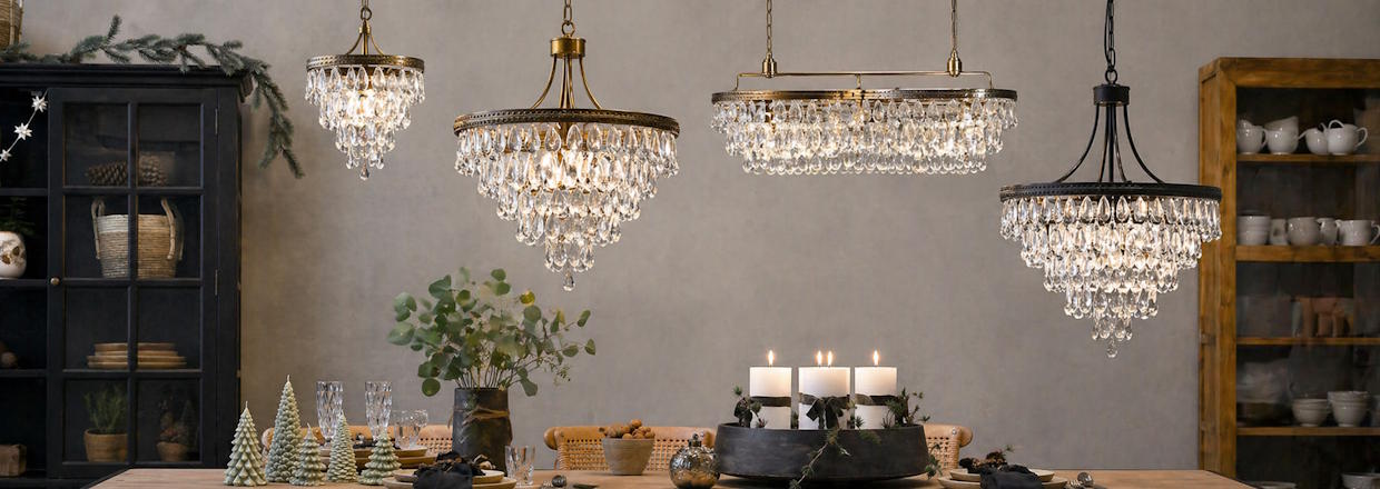 Versailles lysekroner med glasprismer i klassisk fransk stil til elegant belysning
