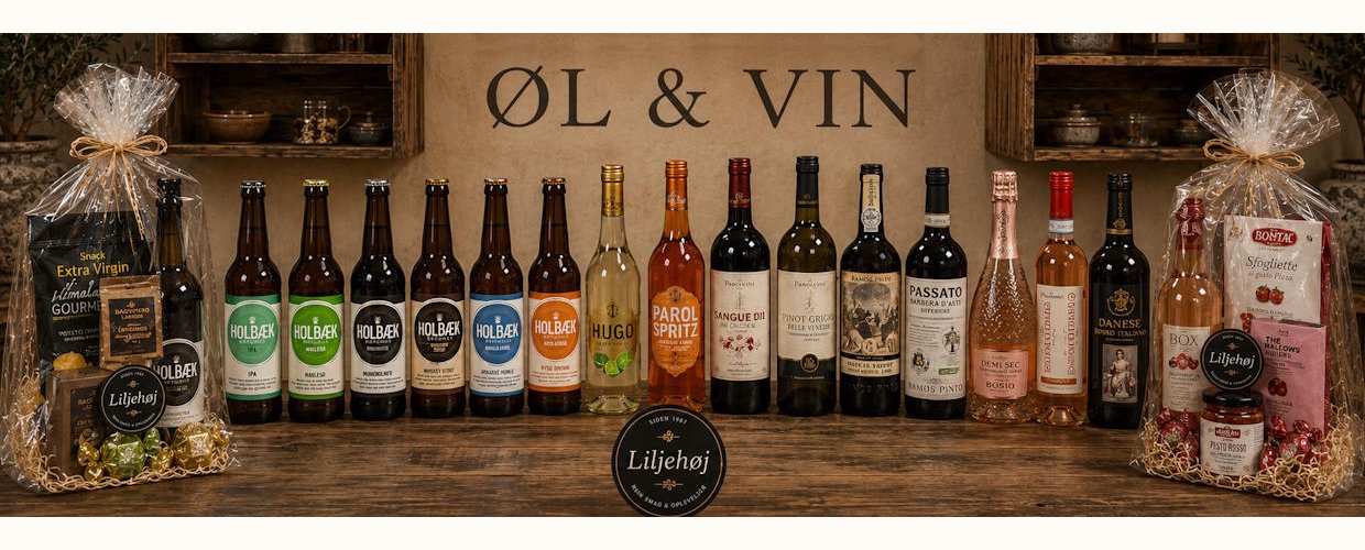�l fra Holb�k Bryghus og specielvine fra Liljeh�j