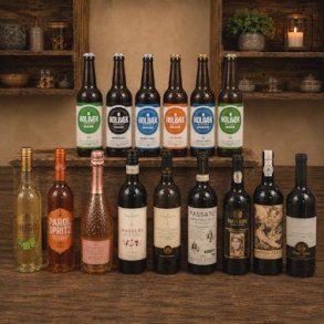  �l fra Holb�k Bryghus og specielvine fra Liljeh�j
