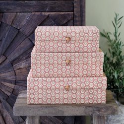 Bambus�sker med l�g i coral blush og lys natur