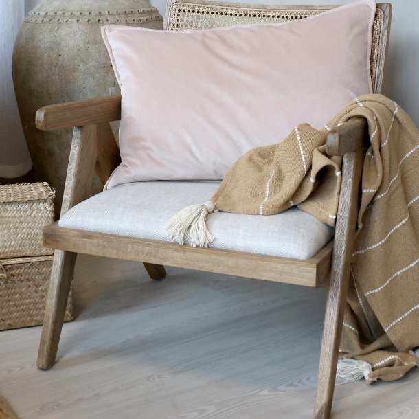 St�vet rosa velour pudebetr�k med bl�d overflade