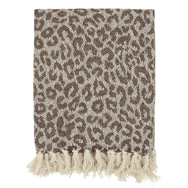 Aix plaid af overskudsgarn med leopard-m�nster
