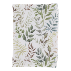 bomuldsdug med bladm�nster i creme