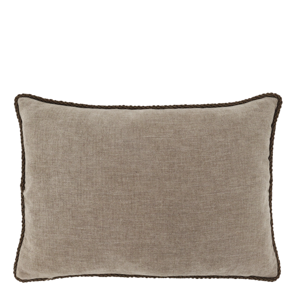 Aix pudebetr�k chenille med piping i latte