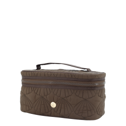 Quiltet toilettaske coffee med muslingem�nster