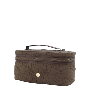 Quiltet toilettaske coffee med muslingem�nster
