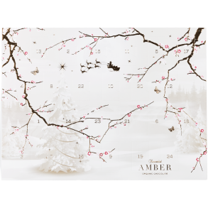 Summerbird Amber Christmas Calendar med vinterlandskab, juletr�er og kirseb�rgrene