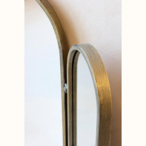 3-fl�jet spejl med antique messing ramme