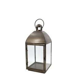 Stor lanterne med buet tag i antique messing