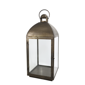 Ekstra stor lanterne med buet tag i antique messing
