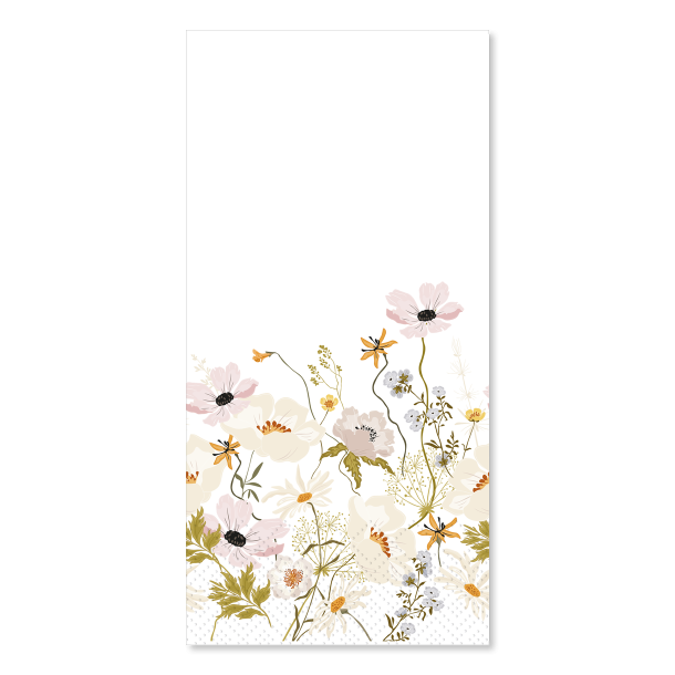 serviet med blomster klassisk bordd�kning hvid papirserviet med gr�ftekantsblomster