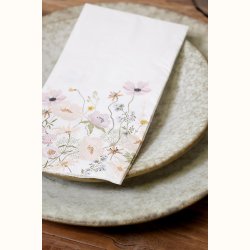 papirserviet med blomsterdetaljer close up af klassisk serviet design