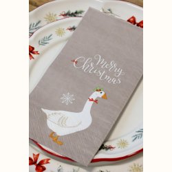 Merry Christmas serviet med g�s