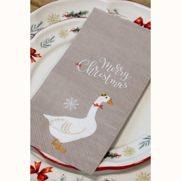 Merry Christmas serviet med g�s