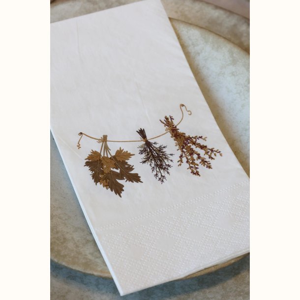 Serviet med t�rrede blomster print