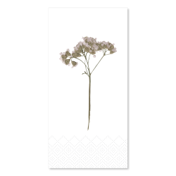 Hvid serviet med blomsterstilk