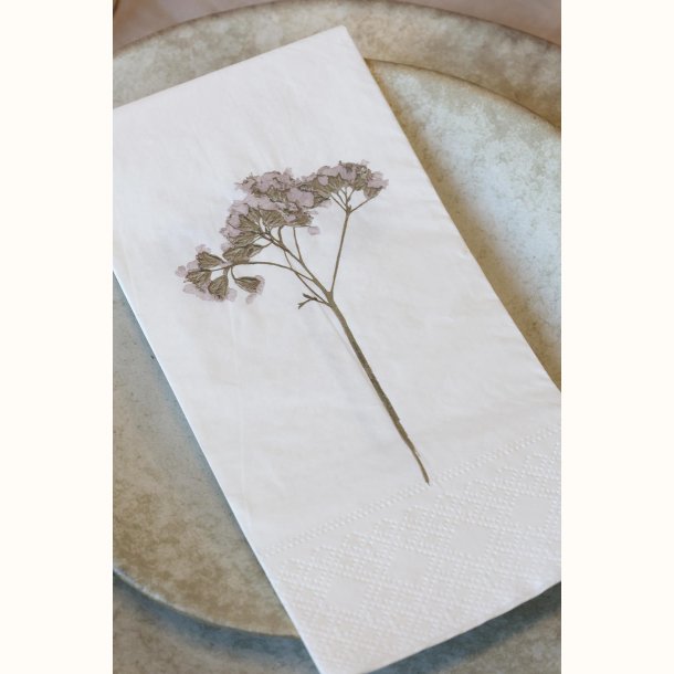 Serviet med blomsterstilk print
