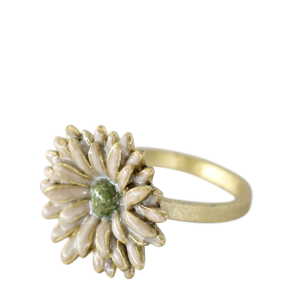 servietring med blomst i antique creme