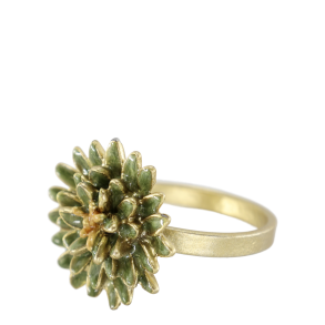 servietring med blomst i antique verte