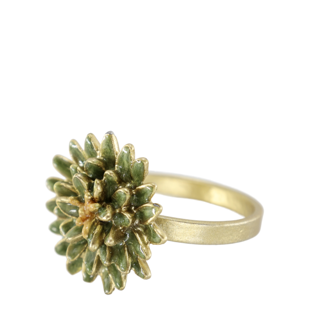 servietring med blomst i antique verte