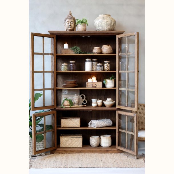 Marseille Vitrineskab m. 4 l�ger &amp; hylder