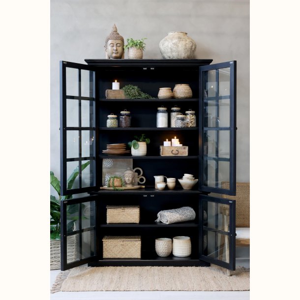 Marseille Vitrineskab m. 4 l�ger &amp; hylder