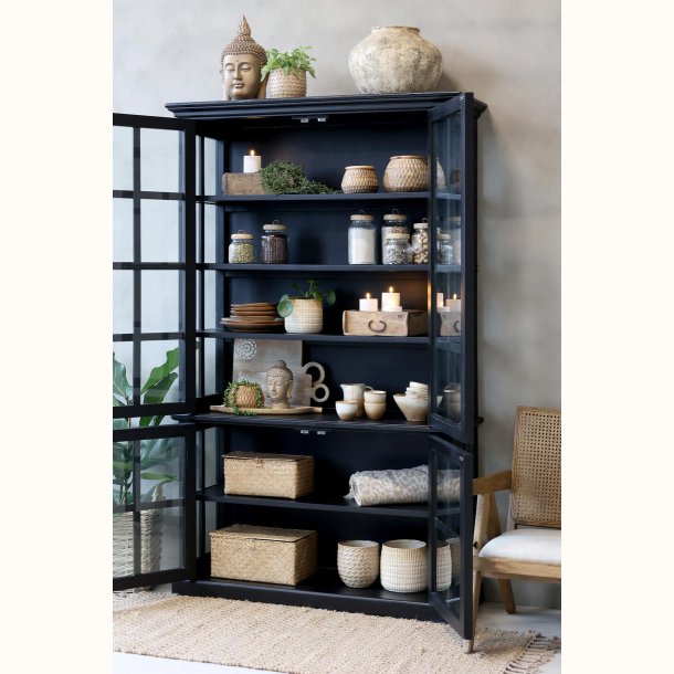 Marseille Vitrineskab m. 4 l�ger &amp; hylder