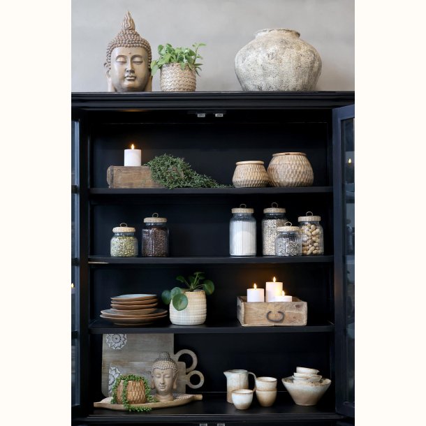 Marseille Vitrineskab m. 4 l�ger &amp; hylder