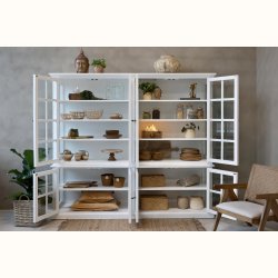 Marseille Vitrineskab m. 8 l�ger &amp; hylder