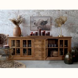 Marseille Vitrine m. 4 l�ger og 4 skuffer