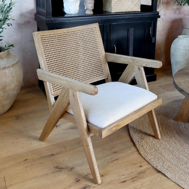 Loungestol m. stofs�de og fletryg