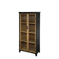 Vitrineskab m. 4 hylder og rillede glasl�ger