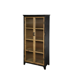 Vitrineskab m. 4 hylder og rillede glasl�ger