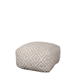 loungepuf med m�nster i latte og creme