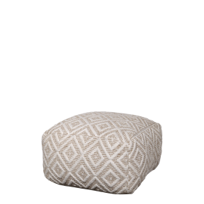 loungepuf med m�nster i latte og creme