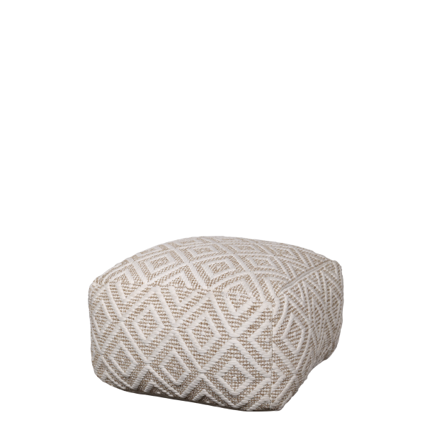 loungepuf med m�nster i latte og creme