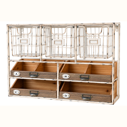 V�greol med tr�dkurve og skuffer i antique creme
