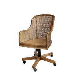 fransk kontorstol i tr� med flets�de og hjul