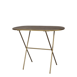 Entr�bord med antique messing stel og rustik tr�bordplade