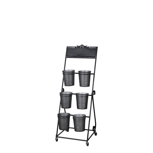 blomsterreol med 6 skjulere i zink