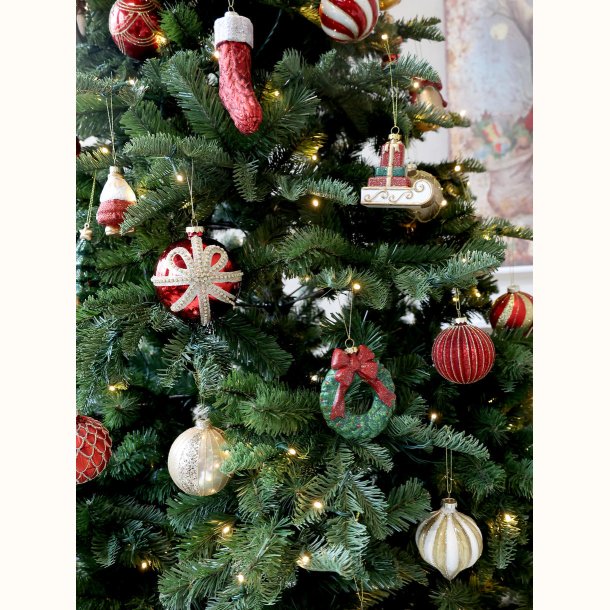 H�ndmalet julekugle p� juletr�