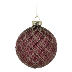 Julekugle bordeaux med net