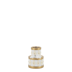 No�l lysestage med sl�jfe i antique creme