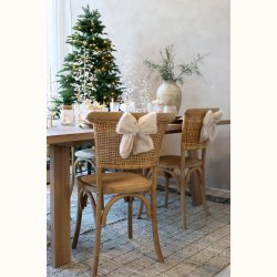 Julesl�jfer ved d�kket bord i beige og mocca