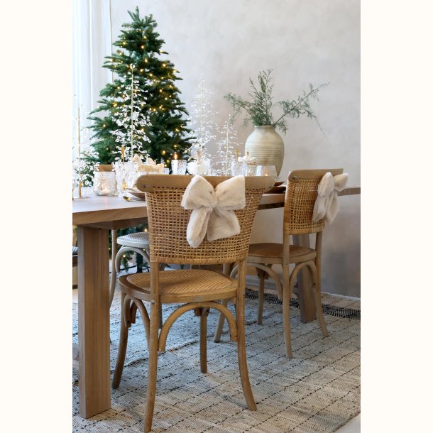 Julesl�jfer ved d�kket bord i beige og mocca