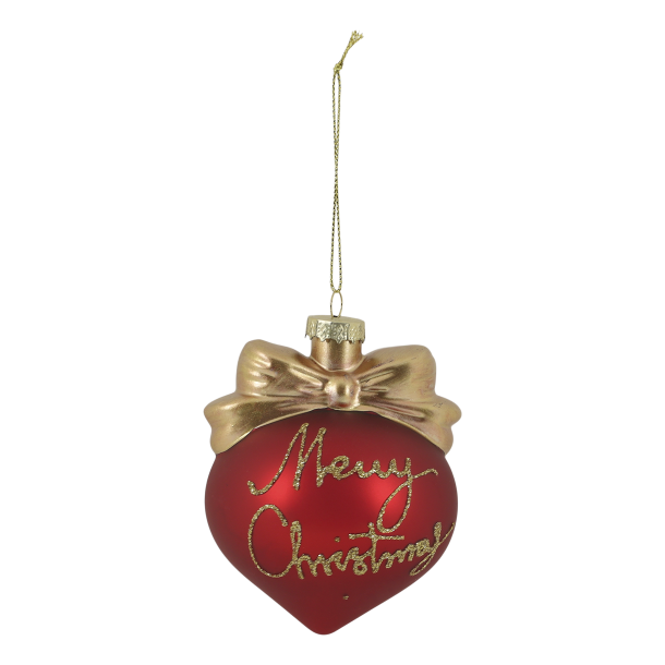 Julekugle med sl�jfe Merry Christmas