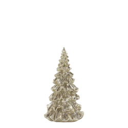 Juletr� i champagne glimmer i polyresin