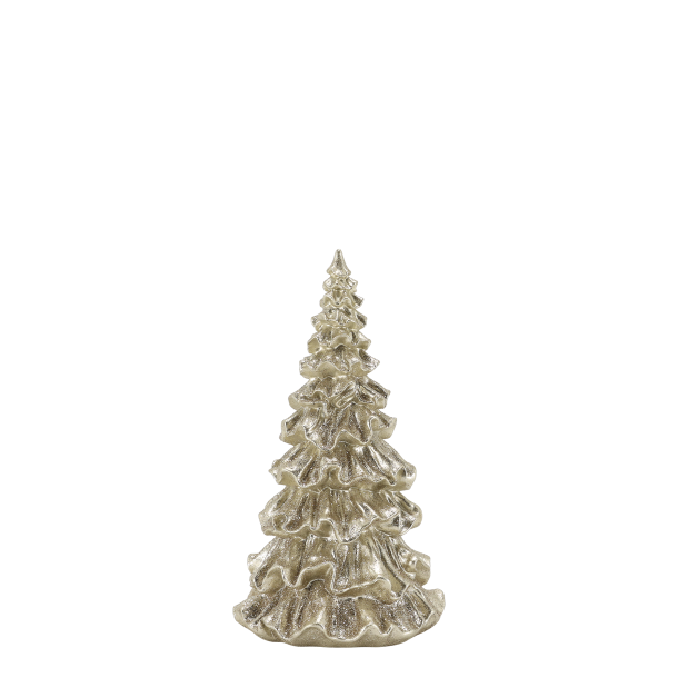Juletr� i champagne glimmer i polyresin