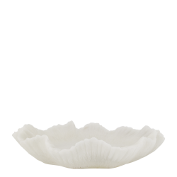 Creme fad med b�lget kant i polyresin