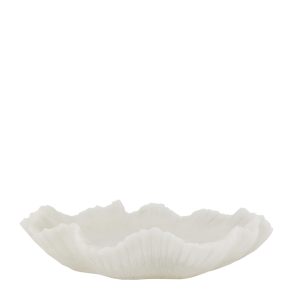 Creme fad med b�lget kant i polyresin